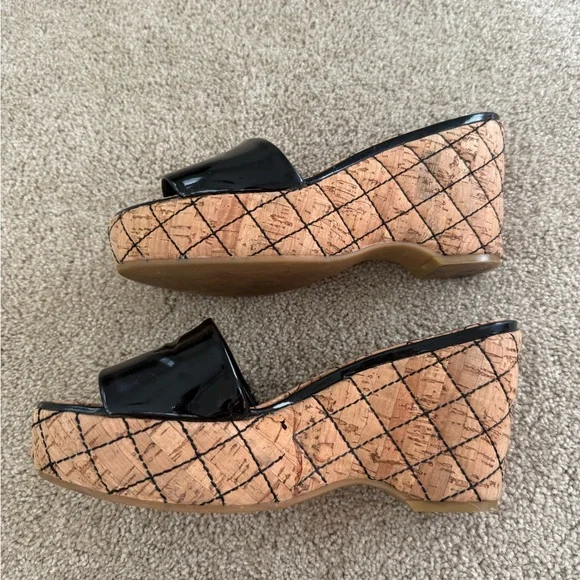 Chanel Black Wedge Sandals - Picture 3 of 5